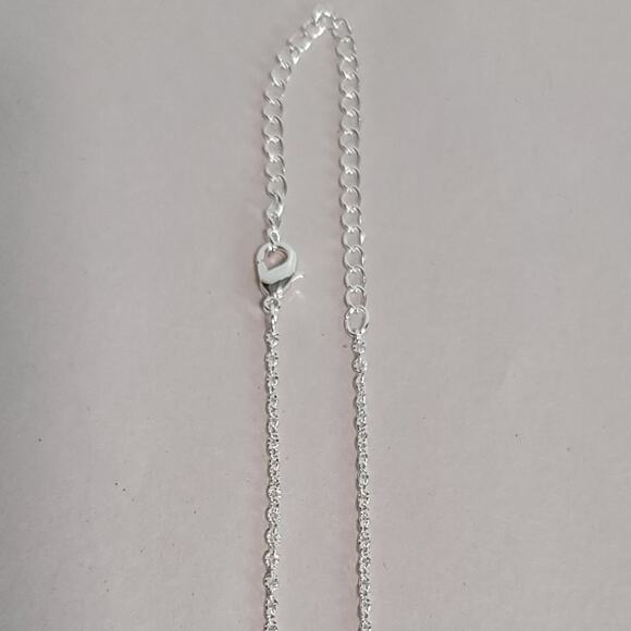 Disney Silver-Tone Clear Rhinestone Letter M Necklace Minnie Mouse Bow Pendent - Picture 9 of 15